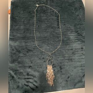 White House Black Market Gold Tassel Necklace